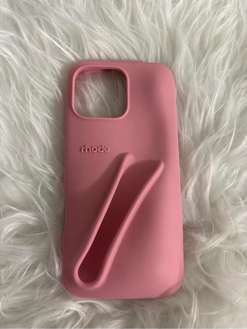 RHODE Pink Silicone Phone Case with Integrated Grip